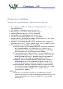 Österlens vattenvårdsförbund – protokoll från förbundsstämma 2007-05-25