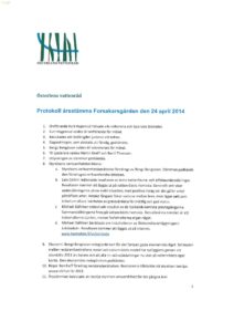 Österlens vattenråd- protokoll från årsstämma 2014-04-24